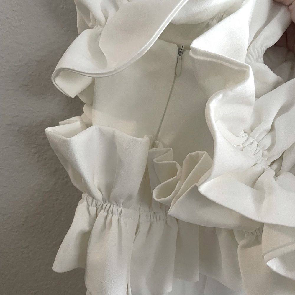 Little White Ruffle Dress - Picture 4 of 4